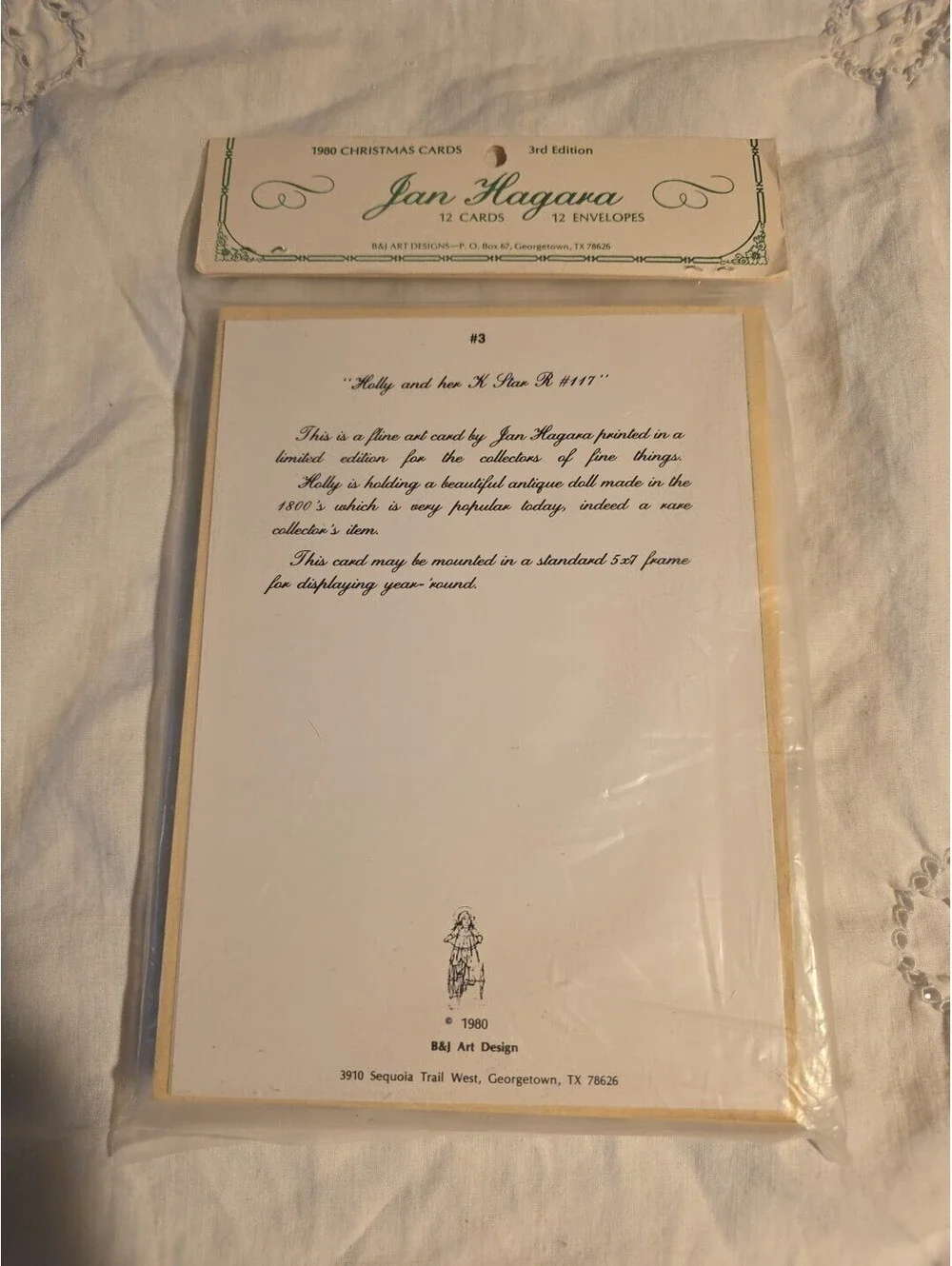 Jan Hagara 1980 Christmas Cards 3rd Edition 12 Cards And Envelopes Holly